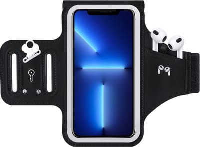 Universele Telefoonhoesje - Sport Armband - Hardloop Telefoonhouder Universeel - Opbergvak voor Pasjes, Sleutels en Oortjes - Zwart
