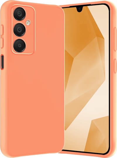 Hoes - Geschikt voor Samsung Galaxy A16 - Sterk & Shockproof - Hoesje Cover - Siliconen Case - Perzik