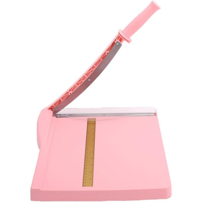 Papiersnijder Draagbare A4 Papier Snijder met Veiligheidsbeschermer 12 inch Snijlengte Snijplank Snijder voor Scrapbooking Knutselen pink