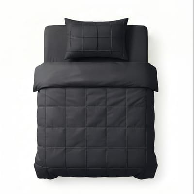 Check Pintuck Black 140 x 220