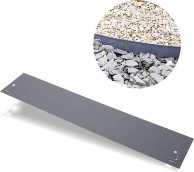 Borderrand metaal 13,5 cm x 120 cm - grijs - Gazonrand - Kantopsluiting