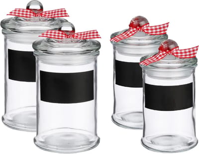 Secret de Gourmet Kruidenpotjes - krijtvlak - 4x stuks - 120ml/350ml