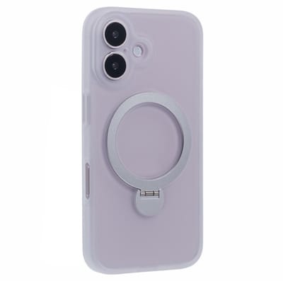 Coverup Hoesje - Geschikt voor iPhone 16 Hoesje - Coverup Transparante Siliconen Back Cover met 360° MagSafe Compatible Ring Kickstand - Transparant