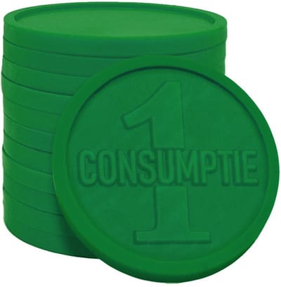 CombiCraft consumptiemunt met opdruk 1-consumptie 1000 stuks - Donker groen
