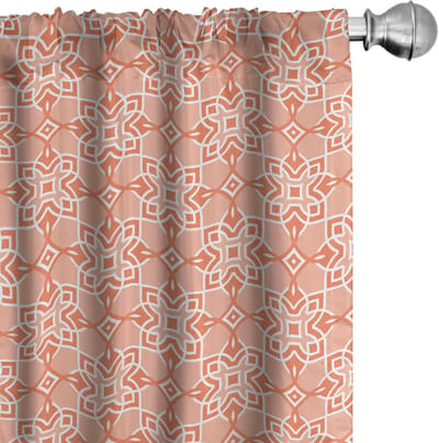 ABAKUHAUS Gordijnen – microvezel geometrisch – 2x75x175 cm – halfdonker