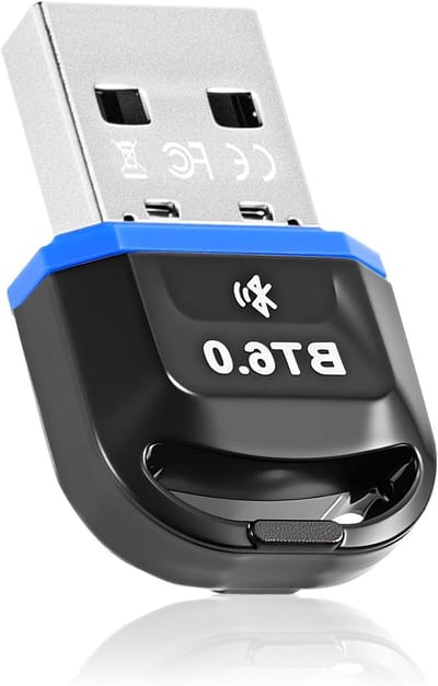Bluetooth 6.0 Adapter Dongle voor PC en Laptop - USB Bluetooth Stick voor Headset, Toetsenbord en Muizen met Windows 11/10/8.1 ondersteuning