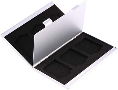 Geheugenkaart Opslag - SD Kaart Houder - Fotografie Organisatie - Aluminium Legering - 366 x 236 x 039 Inch - Zilver