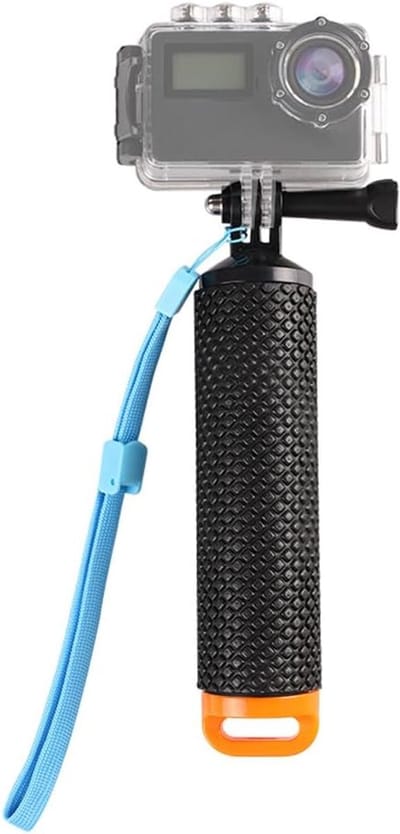 Ynkkvre - drijvende selfiestick - Drijvende handgreep - Drijvende handgrip floater - Universele Bobber - Waterdichte drijvende handgreep - Fel Oranje voor Veiligheid op Water - Met Waterdicht Opslagvak - Comfortabele Rubberen Grip & Polsband
