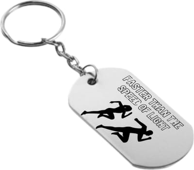 Akyol - sneller dan het licht sleutelhanger - Hardlopen - familie vrienden sporters - cadeau - 54 x 29mm