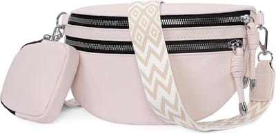 Dames Schoudertas met Verstelbare en Verwijderbare Strap, Vegan Leren Heuptas voor Reizen, Werk en Winkelen