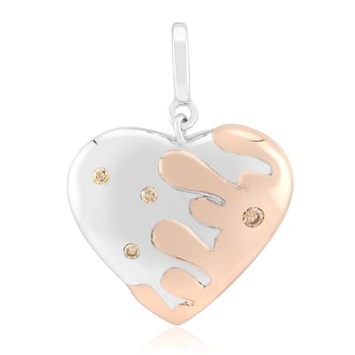 Cavill - Luxe Zilveren Hanger 925 Sterling Zilver - 0,075 ct I1 Argyle Rose de France Diamant - Ronde Briljant - Uniek & Certificaat