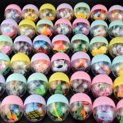 6 pièces Jouet Poupée Mixte Gacha Boule Capsule Transparente Œuf Surprise Modèle Marionnettes Jouets pour Enfants Machine de Jeu Aire de Jeux 47X55mm 47mm x 55mm