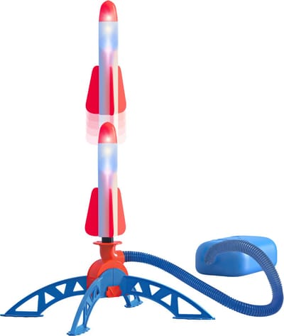 Tozy Speelgoed Raket met Licht - Inclusief 3 rakketten - Buitenspeelgoed met pomp-traptechnologie - Vliegt tot wel 10 meter de lucht in - Perfect voor kinderfeestjes en buitenspelen - Buitenspeelgoed Jongens en Meisjes