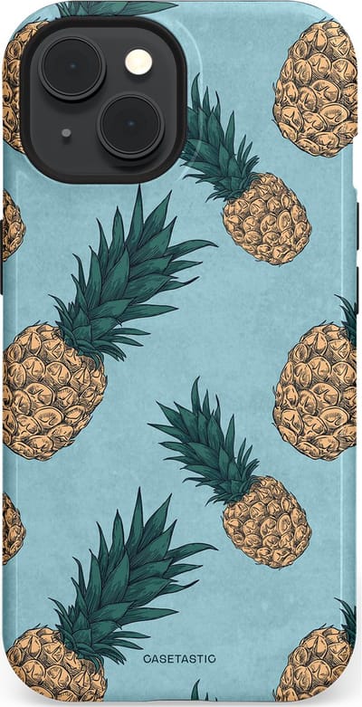 Casetastic Hoesje Geschikt voor Apple iPhone 15 Magsafe - Stijlvolle Beschermende Duo-layer Case - Tropische Ananas