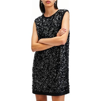 AllSaints Ilia Emb Dress Black Maat: 10 | Mini Jurken Outlet | Dames | Zwart