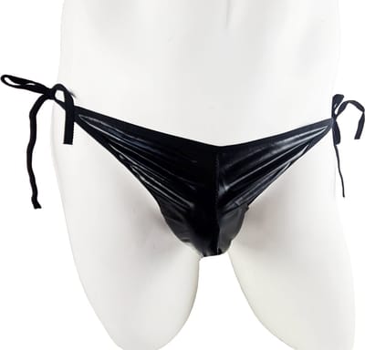 BamBella ® - Slip - Maat onesize Zwart SM kleding BDSM erotische heren kleding wetlook ondergoed lingerie onderbroek zwart