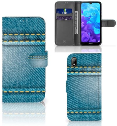 Book Case voor Huawei Y5 (2019) Wallet Case met Pasjes Jeans