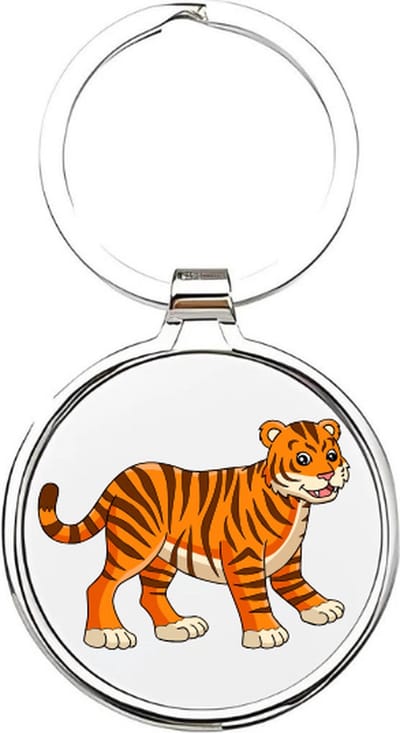 Akyol - Tijger Sleutelhanger - tijger - Dierenliefhebbers - welp - tiger - katachtige - koning van de jungle - leeuw - dier uit de jungle - dierentuindier - cyperse kat - Bengaalse tijger - Sumatraanse tijger - 4 x 7,5 CM