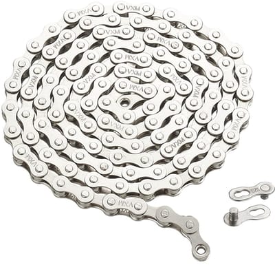 Fietsketting, 116 schakels, 6/7/8/9/10/11/12 versnellingen, inclusief slot, koolstofstaal met zilvergalvanisatie (9 versnellingen, 1/2 x 11/128 inch)