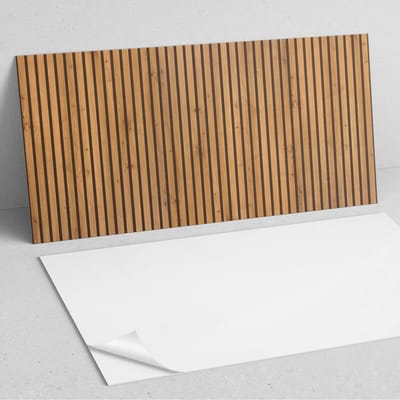 Coloray Wandpanelen Zelfklevend - Verticale houten planken PVC Wandpaneel - 100 cm x 50 cm - Bruin Wandbekleding Zelfklevend - 1 stuk - Texturen Wandpanelen Zelfklevend - Wandbord Keuken - Wandpaneel Badkamer