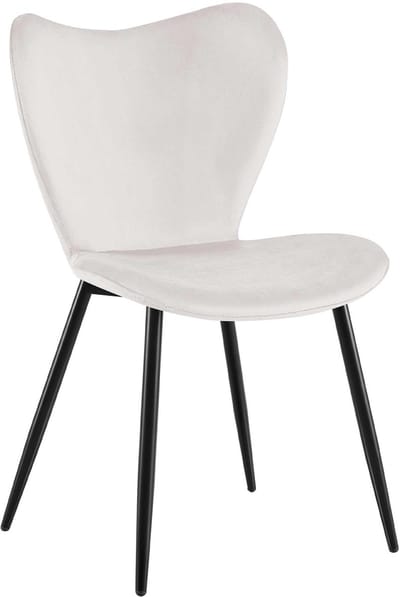 CLP Maika Eetkamerstoel - klassiek - keukenstoel - met rugleuning en zwart metalen frame - maximaal 150 kg - Fluweel/grijs