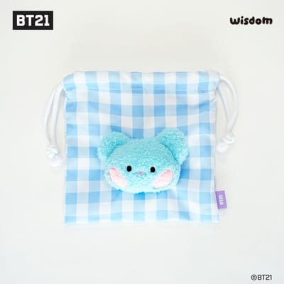 Bts (Bangtan garçons) Pochette visage BT21 minini, Officielle, Originale, Authentique, K-POP, idole white