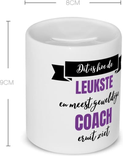 Akyol - leukste coach eruit ziet Spaarpot - Coach - beste coach - sport - verjaardagscadeau - klein cadeautje - kado - gift - geschenk - verrassing - 350 ML inhoud