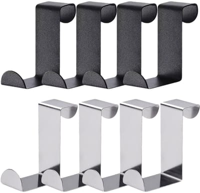 Dailygoods- Deurhaken 8 Stuks - Roestvrij Staal - Z-vorm - Duurzaam - Voor Jassen/Sleutels/Paraplu's - Eenvoudige Installatie - Kapstok