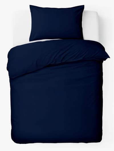 HUSH Living - Dekbedovertrek percale 100% katoen - 200TC - extra fris en koel - sterk en slijtvast - 140x220+20cm - 60x70cm kussensloop - met bevestigingslusjes - navy