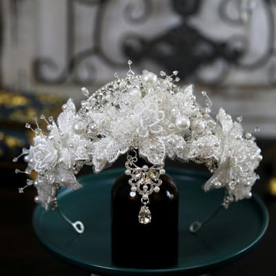 Nouveau Style Coréen Super Fée Mariée Couronne de Mariage Tiare Couronne en Cristal Tiare Accessoires pour Cheveux Principaux Accessoires de Mariage white