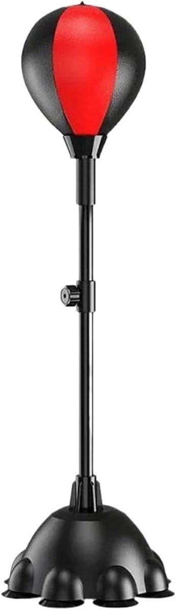 Boksbal Training - Speedball Fitness - Verbeter Reflexen - Robuuste Materialen - 110-160 cm - Zwart Rood
