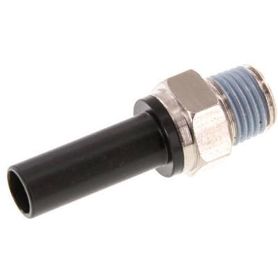 10mm x R1/4'' insteekfitting Messing/PA 66 Buitendraad NBR [2 Stuks]