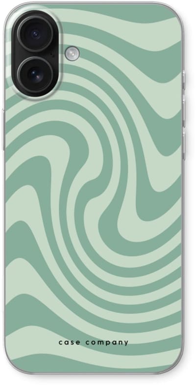 Case Company® - Hoesje geschikt voor iPhone 16 Plus hoesje - Swirl Groen - Soft Cover Telefoonhoesje - Bescherming aan alle Kanten en Schermrand