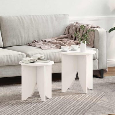vidaXL - Salontafel - 2 - st - Wit - 41,5 - x - 41,5 - x - 44 - cm