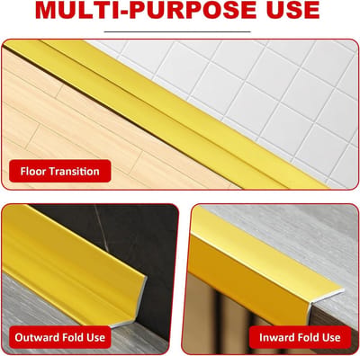 Zelfklevende Hoekstrip 2 cm x 12 m - Flexibele PVC Plinten voor Deuren, Ramen en Muren in Goudkleur