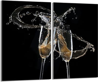 TMK ArtDeko - Glazen Beschermplaat - 30x52cm - Wijn Design - Multifunctioneel