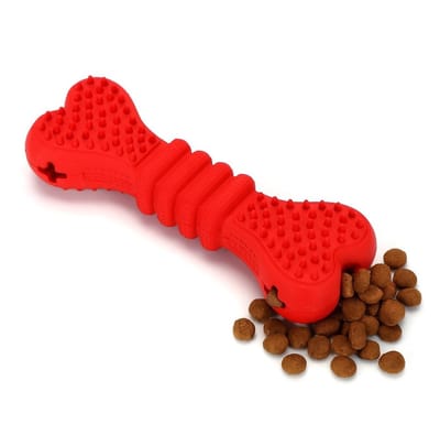 Nobleza Hondenspeelgoed - Rubberen Snackbot - Gebitsverzorging hond - honden speelgoed - Gebitreiniger hond - Rood