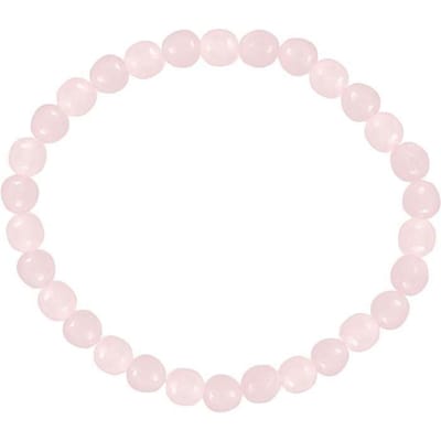 Bracelet En Quartz Rose Pour Femme, Bracelet En Pierre Naturelle, Fabriqué À La Main En Allemagne, Cadeaux Parfaits Pour Les[u17517] white