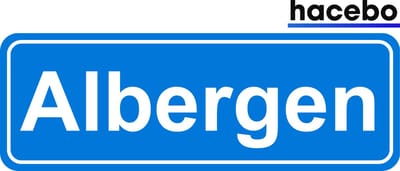 Hacebo - Plaatsnaam Sticker - 29x10 CM - Albergen sticker - Verkeersborden sticker - grappige cadeaus - Albergen