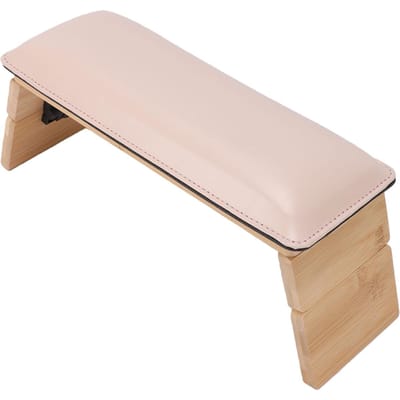 Repose-main pour ongles pliable en cuir PU 3 hauteurs Repose-bras pour ongles pour salon de manucure utilisation à la maison Rose white