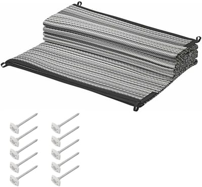 Pro Plus Tenttapijt incl. grondzeilpen 10x - grijs/wit - 250x300 cm - set