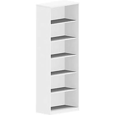 Boekenkast BEXXSTAR, 6 ordnerhoogtes, B 800 x D 445 x H 2225 mm, wit