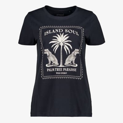 TwoDay dames T-shirt met opdruk zwart - Maat S