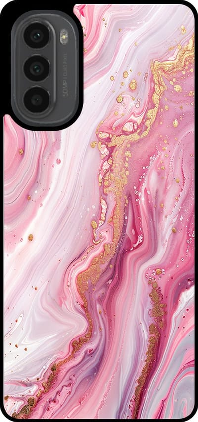 Smartphonica Telefoonhoesje Geschikt voor Motorola Moto G52 / G82 met marmer opdruk - TPU backcover case marble design - Roze geschikt voor Motorola Moto G52;Motorola Moto G82