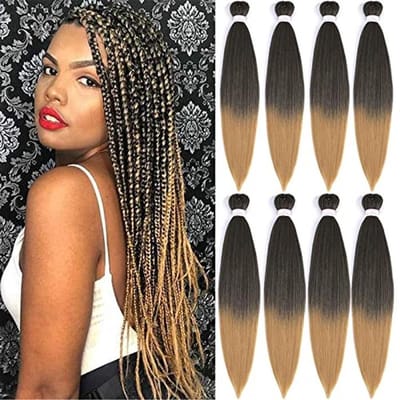 8 Stuks 50 cm Vooraf Geraakt Vlecht Haar - Professionele Haarkralen voor Vlechtwerk en Twists - Lichtgewicht en Comfortabel - Jeukvrije Yaki Textuur - Warm Water Instelbaar