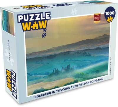 Puzzel Mist - Landschap - Berg - Toscane - Legpuzzel - Puzzel 1000 stukjes volwassenen