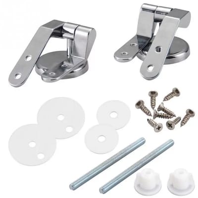 QTTVBTNA WC Bril Scharnieren – Toiletbril Scharnier Set - Vervangingsscharnieren van Zinklegering – Inclusief Bevestigingsmateriaal - Bevestigingsgarnituur Closetzitting