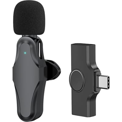 K10 Draadloze Lavalier Microfoon Clip-on Microfoon Plug & Play TypeC voor Telefoon Pad PC met Ruisonderdrukking 1 Mic