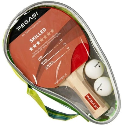 2x Pegasi tafeltennisbatjes - 3 ster Skilled - Incl. Pingpongballen en bathoes - Tafeltennisset