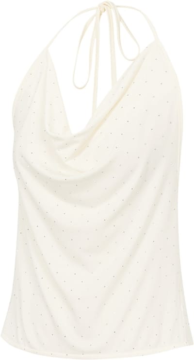 Modieuze Sunkissed Haltertop met Open Rug – Trendy Damestop met Neksluiting – Stijlvolle Mouwloze Top - Wit - S